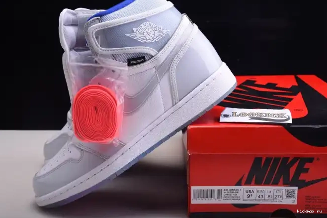 Cheap Kickmax 1 Air CK6637-104 Racer High White Jordan Zoom Blue Retro 0413